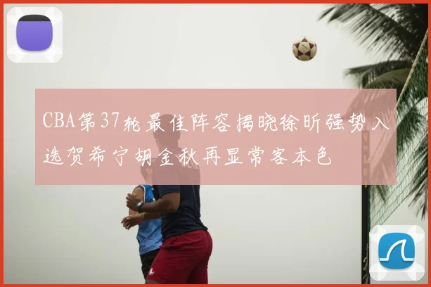 CBA第37轮最佳阵容揭晓徐昕强势入选贺希宁胡金秋再显常客本色